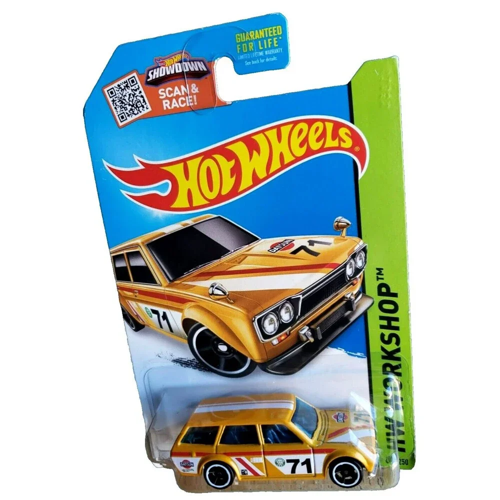 Hot Wheels '71 DATSUN BLUEBIRD 510 WAGON Yellow HW Workshop Night Burnerz 1:64